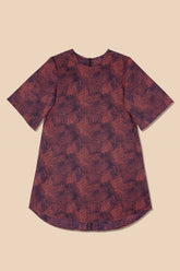 Lay-flat of Dutch-wax cotton shift dress, front view